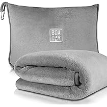 BAODBF Reisedecke Mit Kissen - 2in1 Ultraleicht Für Flugzeug & Auto