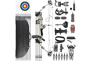 CENWTY 20-70 LBS Compoundbogen Set Erwachsene Bogenschießen Jagdbogen Bogenfischen Compound Bogen und Pfeil Set mit Zubehör für Jagd Zielschießen Praxis Linkshänder Rechtshänder