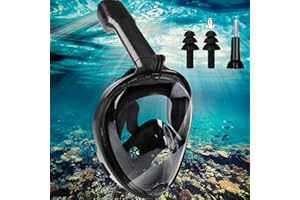 4-PEJIIJAR Mascara Snorkel Adulto Completa, 180° Panorámica HD Vista Mascara Buceo, Snorkel Mask Dry Antivaho, Gafas Snorkel Cristal Templado Anti-Fugas, Profesional Gafas Buceo para Hombres Mujeres