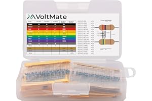 VoltMate 1x Widerstände Resistor Kit | 0 Ohm -1M Ohm | 525 Stück | Widerstand Sortiment | Robuste Metallfilm-Widerstände | Compatible mit Arduino