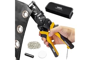 XOOL Kit de Herramientas para Ojetes, 200 piezas de Ojetes de 10 mm, Herramienta de Perforación para Cuero, Fabricación de Banderas para Lona, Tela, Toldo