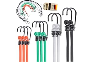 INTAKO Linki Elastyczne z Haczykami - Zestaw MIX 10 sztuk - Pasy Gumy do Bagażu