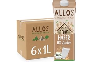 ‎ALLOS Allos Organic Oat Drink Unsweetened | Milk Alternative from Oats | Plant Based Drink | Vegan Drink | Sugar Free | No Sugar | Vegan | Lactose Free | 1 Litre (Pack of 6)