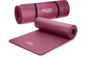 ‎4FIZJO 4FIZJO Fitnessmatte mit Tragegurt, Abm. 180x60 cm, NBR-Schaumstoff, Rutschfest, Komfort, In & Outdor, Pilatesmatte, Yoga Matte, Sportmatte, Gymnastikmatte, Trainingsmatte
