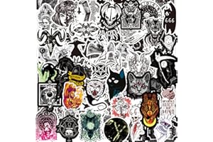 FOCRI 100 Piezas Terror Pegatinas, Góticas Thriller Película Pegatinas, Killer Reel Calcomanías Personajes Para Portátil, Guitarra, Coche Vinilo Impermeable Cool Graffiti Trendy Stickers Pack Para Adultos