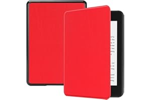 Lobwerk Étui pour Kindle Paperwhite 10 Génération – 2018 6 Pouces E-Book Reader Smart Cover avec Fonction Veille/réveil Automatique Rouge