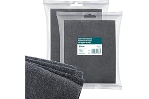 Sillar Uniwersalny płaski filtr do okapu kuchennego | 2 sztuki, filtr z węglem aktywnym, mata filtrująca z możliwością przycięcia, 57 x 47cm