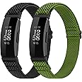 SHIJZWD Adjustable Elastic Watch Strap Compatible with Fitbit Inspire 3/Inspire 2/Inspire/Inspire HR/Fitbit Ace 3/Ace 2, Soft Breathable Nylon Sport Band Stretchy Replacement Wristband for Women Men
