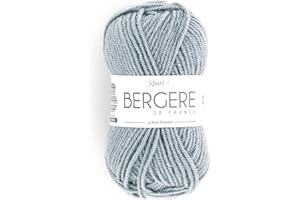 BERGERE DE FRANCE Bergère de France - SPORT+ gomitolo di lana per uncinetto (50 g) 5 mm, 50% lana - Grande filo rotondo che non fa pillole - Blu (HORIZON)