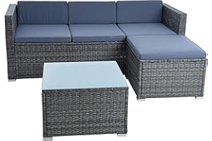 ESTEXO Rattan Lounge Set Polyrattan Garden Furniture Set Couch 3-Seater Rattan Furniture Sofa Set Dining Set Garden Set Balcony Set