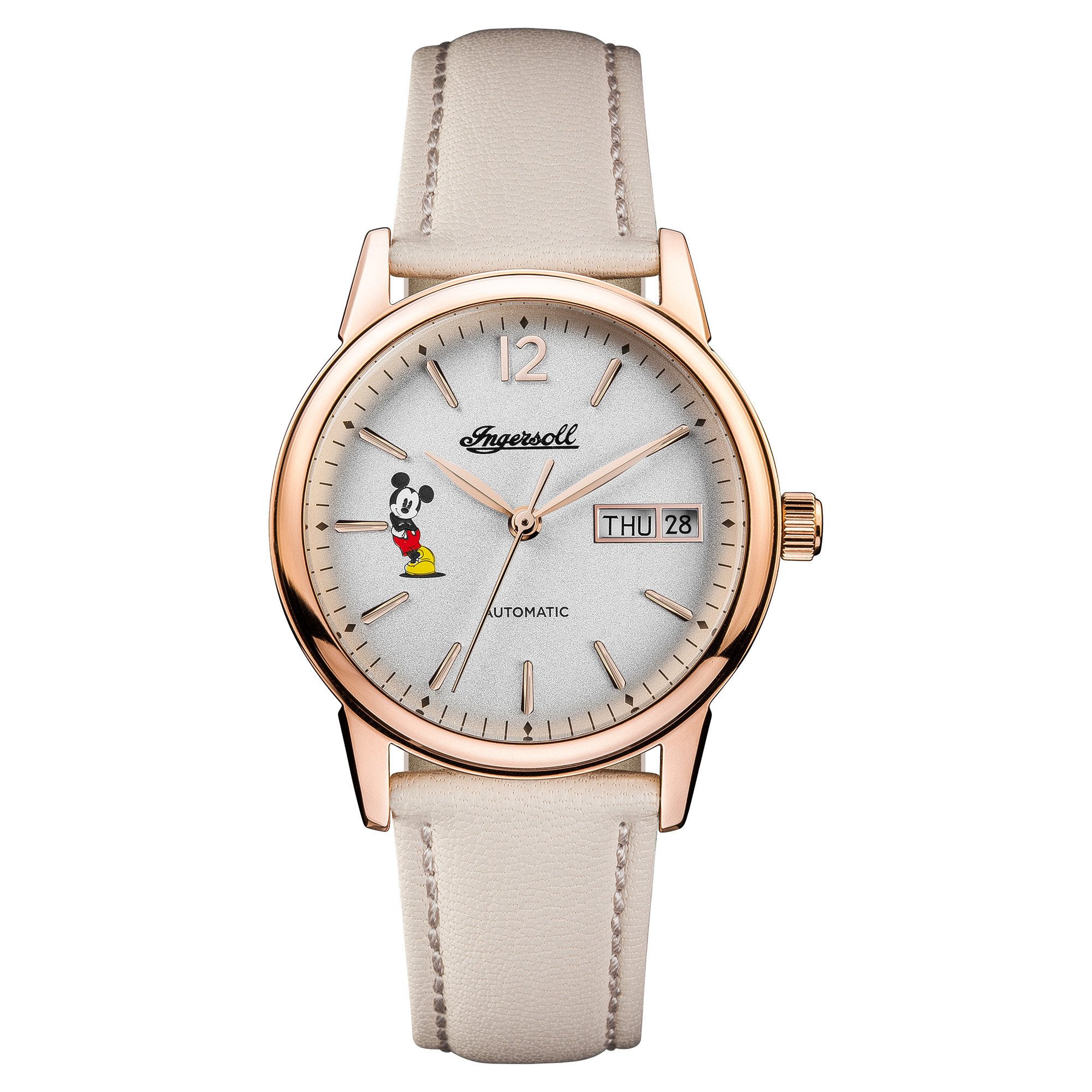 Ingersoll Damen Datum klassisch Automatik Uhr mit Leder Armband ID01102