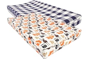 Hudson Baby Unisex Baby Cotton Changing Pad Cover, Forest, One Size
