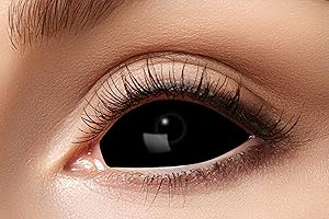 Zoelibat Eyecatcher - Black Eye - Schwarze Sclera Kontaktlinsen 22mm – 6-Monatslinsen mit Aufbewahrungsbehälter – Vollschwarz, effektvolle Halloween & Cosplay Linsen - Ohne Sehstärke
