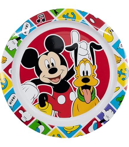 Set Piatti Set Vaisselle Enfant Mickey Mouse - Assiette, Bol Et Gobelet Sans BPA - Idéal Petit Déjeuner Bébé 1.5 Ans Assiette Bol Gobelet Enfant