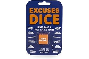 Gift Republic Excuses Dide Fun Novelty Gift Excuse Generator Dice Lazy Excuse Let Fate Decide, Orange, 2.5 x 2.5 x 2.5 cm