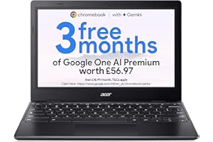 Acer Chromebook 311 CBOA311-1H Laptop - Intel Celeron N4500, 4GB, 64GB eMMC, Integrated Graphics, 11.6 HD, Chrome OS, Black