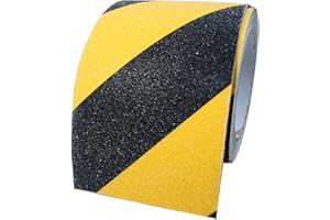 BigTron 10cm x 5m Stark rutschfeste Tapes Warnklebeband Anti-Rutsch-Klebestreifen-Aufkleber (Schwarz und Gelb)