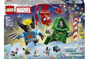 LEGO ǀ Marvel Kalendarz adwentowy na 2026 rok 76340 | 6 minifigurek i minimodele, zabawki dla 6-latka, prezent świąteczny na Mikołajki dla dzieci, 24 niespodzianki, 317 elementów
