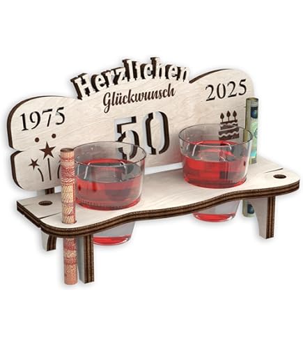 KASA Banc à Liqueur En Bois Avec Cœurs Pour Anniversaire