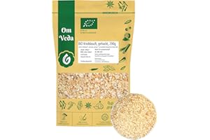 ‎OMVEDA BIO Knoblauchgranulat 200g | Premium Bio Knoblauch getrocknet für Kochen, Dips, Aioli, Soßen, Marinaden | Ohne Zusatzstoffe | Vegan, glutenfrei | Granulierter Knoblauch für Gewürze & BBQ | OmVeda