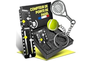 GLADIATOR PADEL COMPTEUR de POINTS TENNIS y PADEL - Inclut un porte-clés en forme de pala de padel - S'adapte à Toute Raquette ou Pala - Accessoires Tennis et Paddle-Entraînement Tennis Marqueur Padel