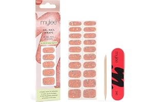 Mylee Gel Nail Wraps [Candy Floss] – 10 Pre-Cured Gel Stickers for Instant Mani – No Lamp Needed, Chip-Resistant, Glossy Finish, Lasts Up to 14 Days – Easy to Apply, Vegan & Cruelty-Free