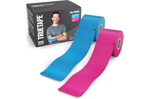 ‎TRUETAPE TRUETAPE® Kinesiotape – BASIC Precut – 2x 20 Streifen (25 cm x 5 cm) – Vorgeschnittene Kinesiotapes – Wasserfestes & Elastisches Physiotape für Alltag & Sport – Blau & Pink