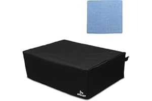 Apsilot Cubierta para tocadiscos DJ compatible con Audio Technica AT-LP120XUSB, Reloop RP-1000/2000/4000/7000/8000, Stanton ST.150/ST.100 y Denon VL12 - Tela plegable de alta calidad, color negro