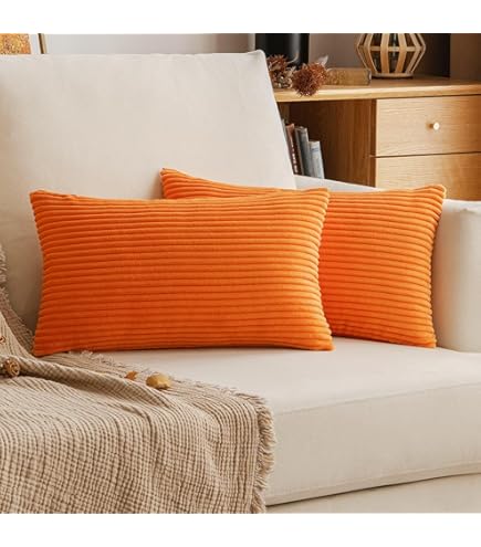 JOTOM Set van 2 decoratieve kussenslopen van zacht corduroy, gestreept, boho-stijl, voor bank, slaapkamer, stoel, woondecoratie, 45 x 45 cm, felroze