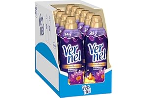 Vernel Aromatherapie Traumhafte Lotusblüte Weichspüler (12x37 Waschladungen), langanhaltender Wäscheduft mit ätherischen Ölen für 24/7 Frische, recycelbare Flasche