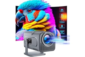 ALWTNIET Mini Proiettore Portatile con Android 11, Proiettore 4K 1080P Full HD Supporto Wifi6 BT 5.0, Smart Proiettore 390ANSI 10000Lumens, Proiettore Ruotabile di 180° per Telefono/PC/Tablet/TV Stick