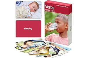 Picture My Picture Verbs Volume 1 Flash Card Set – Speech Therapy Tool for Vocabulary, Communication & Thinking, Scratch-Resistant with Activity Guide, Suitable for Education, ESL & ABA – Set of 40