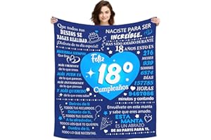 ACAROMAY Originales 18º Cumpleaños Manta Personalizada Regalos de Cumpleaños para 18 Años Chico Hijo Nieto Amigo Niño Adolescente Regalos Hogar Decoración Franela Mantas Plaid 150X130CM (18º)