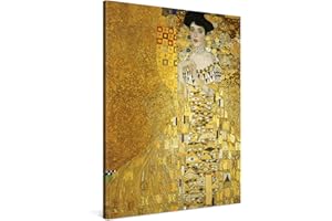 PICANOVA – Photo sur Toile Gustav Klimt Portrait d'Adele Bloch-Bauer 75x100cm – Impression sur Toile Haut de Gamme – Image sur Toile pour Décoration Murale Moderne