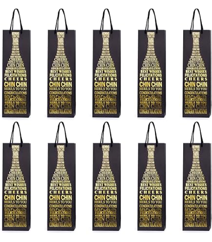12 Wein-Geschenktüten Aus Papier - Blau/weiß, Robust Mit Hanfgriffen, Für Wein, Whisky, Champagner (9,5x12x38 Cm)