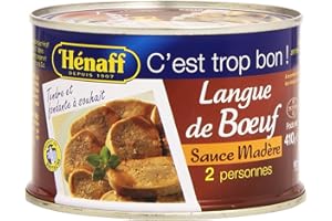 HENAFF Langue de Bœuf Sauce Madère au sel de guérande 410 g - Lot de 3