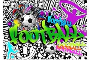 Runa Art Papier peint intissé Football Graffiti 352 x 250 cm Toison Mur XXL Tableaux Muraux Tapisserie Photo Décoration Murale Salon Chambre Coloré 9137011a