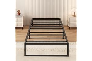 Yicensen Struttura Letto Singola 90x190 cm, Struttura Letto in Metallo, Supporto Solido, Facile da Montare, Design Silenzioso, Stile Moderno e Minimalista, Altezza 36 cm, Nero