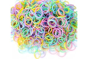 ‎HANYOUSHENG 1000 Stück Haargummis ，Mehrfarbige Elastische Haargummis bänder,Mähnengummis Haar Gummi ZopfFrisurengummi, Haarschmuck, Rastazopfgummi,für Kinder Mädchen Damen