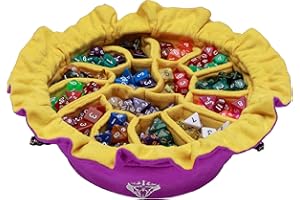 CardKingPro Immense - OCD Edition - Sacs à dés avec 15 Poches - Violet/Jaune - Capacité + de 200 dés - Idéal pour Les collectionneurs [Conception Brevetée]