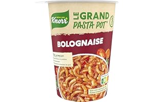 KNORR Pâtes instantanées Le Grand Pot' Express Portion Individuelle Bolognaise, sans Colorant, sans Conservateur ni Exhausteur de Goût, 88g