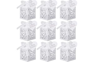 VGOODALL Hochzeit Geschenkbox, 50 Stück Süßigkeiten Kasten Taufe Gastgeschenke Schachtel für Tischdeko Hochzeit Dekoration Valentinstag