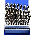 MaxTool 26 Pieces Drill Set 26PCs/26-Piece Twist Drill Bit Set High Speed Steel M2 Fully Ground Letter A to Z; JBS02H10R26