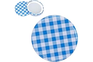 MorNon 100 Stück Twist Off Deckel Ersatzdeckel Verschlüsse Schraubdeckel für Sturzgläser to 82 mm Sturzglas Passend für 230/350 / 435 ml / 565 ml Einmachgläser Einkochgläser Blau Karriert