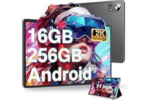 DMOAO Tablet 11 Pulgadas Android con 16GB RAM 256GB ROM(1TB Ampliable), 2K FHD Tablets con Triple Cámara(13MP+5MP+2MP), 8 Cores, 2.0 GHz, IPS 2000 * 1200, 5G Wi-Fi, Batería 8600 mAh, BT 5.0, GPS, Gris