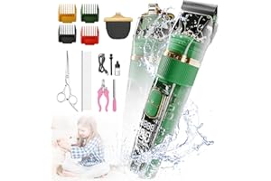 Blanlody Tondeuse Chien Chat 2 en 1et pour Pattes 60dB Silencieuse Ipx7 étanche Tondeuse Animaux, Tondeuse Chien Professionnelle, Tondeuse Animaux poil Long et Epais Noeud，Vert