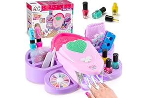 TOYSSA Kit Unghie Bambina Regalo 6 7 8 9 10 11 12 anni con Peel Off Smalto per Bambina Asciuga Unghie Adesivi per Unghie Set Manicure Gioco Trucchi Compleanno Regalo per Bambina