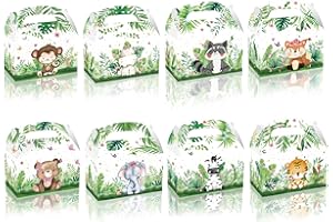 haweeli 12 cajas de regalo de animales con asa, Bolsas de papel, bolsas de regalo, calendario de Adviento para fiestas, Navideñas, cumpleaños infantiles, embalaje de regalo (16 x 9,5 x 9,5 cm)