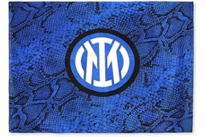 Inter Plaid linea Home in morbido poliestere, stampa Snake e logo ufficiale, coperta Blu Royal, misura 160x120 cm