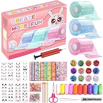 Kit Nano Tape 67 Pièces – Ruban Super Élastique, Argile, Paillettes – DIY Bulles Anti-Stress Pour Enfants